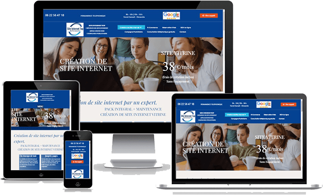 Site responsive design, s'adapte à tous les écrans
