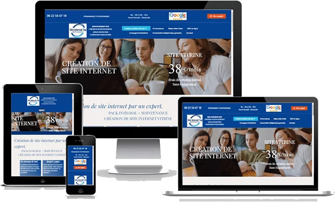 Site responsive design, s'adapte à tous les écrans